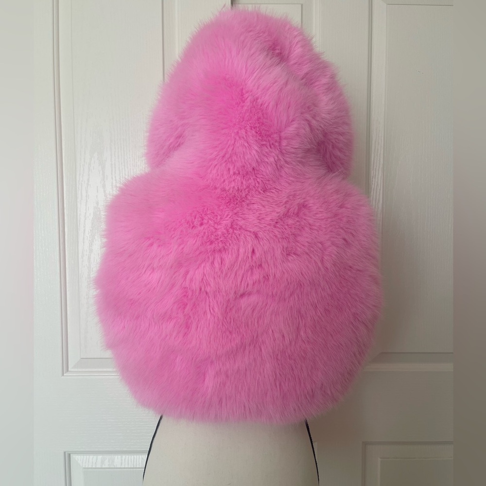 Bubblegum Pink Faux Fur Crop Hooded Vest - Picture 16 of 17